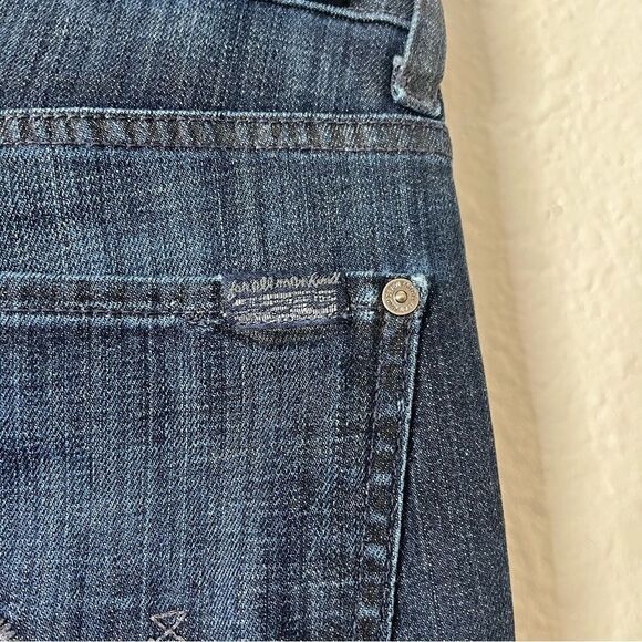 7 For All Mankind The Standard Straight Dark Wash Jeans Size 33 - Picture 8 of 13